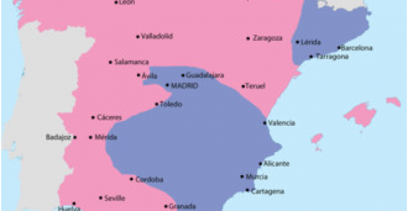 Mainland Spain Map Spanish Civil War Wikipedia