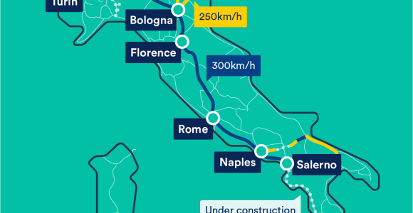 Map Italy Trains Trenitalia Map with Train Descriptions and Links to Purchasing