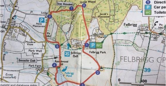 Map norwich England the Circular Walk Route Map Picture Of Felbrigg Hall