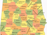 Map Of Alabama Counties and Rivers Alabama County Map