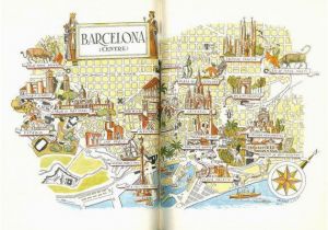 Map Of Barcelona In Spain Barcelona Map Print Vintage City Of Barcelona Spain Map World