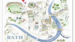 Map Of Bath England Alice Tait Map Of Bath Print In 2019 Map Love Bath England Map