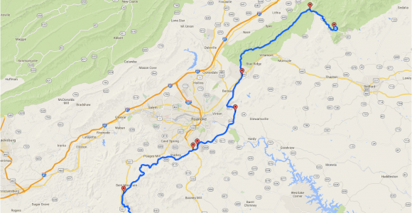 Map Of Blue Ridge Georgia Blue Ridge Parkway Map Entry Points