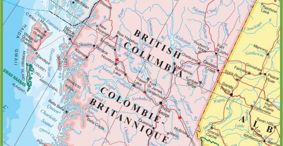 Map Of British Columbia Canada with Cities Large Detailed Map Of British Columbia with Cities and towns