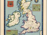 Map Of British isles and Ireland the Booklovers Map Of the British isles Paine 1927 Map Uk