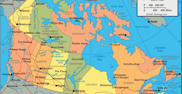 Map Of Canada Lakes and Rivers Canada Map and Satellite Image