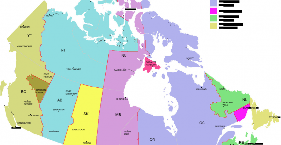 Map Of Canada Time Zones Canada Time Zone Map with Provinces with Cities with Clock