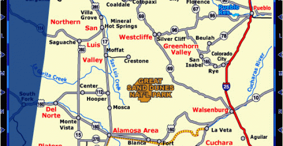 Map Of Colorado Mountain Passes south Central Colorado Map Co Vacation Directory