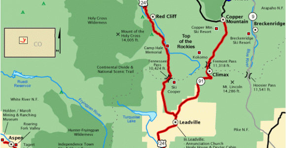 Map Of Colorado Rocky Mountains top Of the Rockies Map America S byways Go West Pinterest