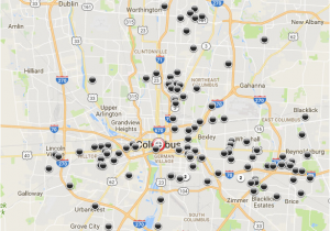 Map Of Columbus Ohio and Surrounding Suburbs Here is A Map Of All Homicides that Happened In 2016 source In