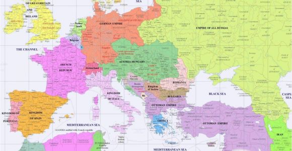 Map Of Eastern Europe 1900 Full Map Of Europe In Year 1900