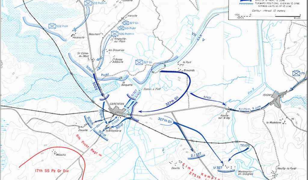 Map Of Easy Company Through Europe Battle Of Carentan Wikipedia