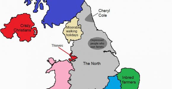 Map Of England with London A Map Of Gt Britain According to some Londoners Travel