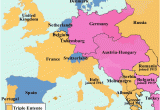 Map Of Europe 1914 Alliances Map Of Europe In 1914 Displaying the Triple Entente Central