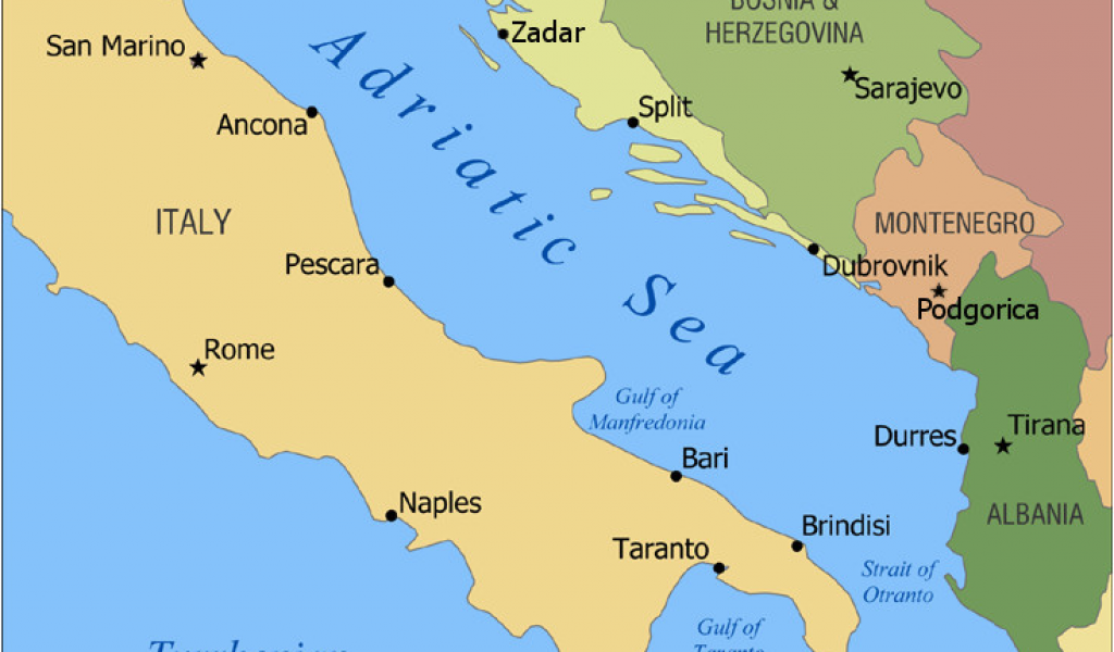 Map Of Europe Adriatic Sea Adriatic Sea Wikipedia Of Map Of Europe Adriatic Sea 1024x600 