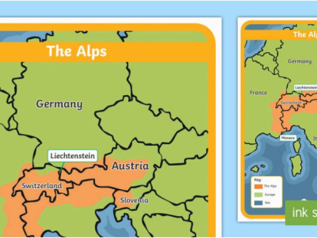 Map Of Europe Ks2 the Alps Map Habitat Mountain Climate Animals Europe ...