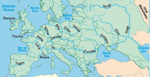 Map Of Europe north Sea European Rivers Rivers Of Europe Map Of Rivers In Europe