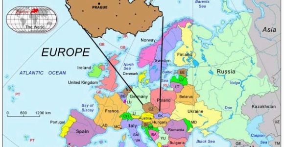 Map Of Europe Prague Prague Map Europe