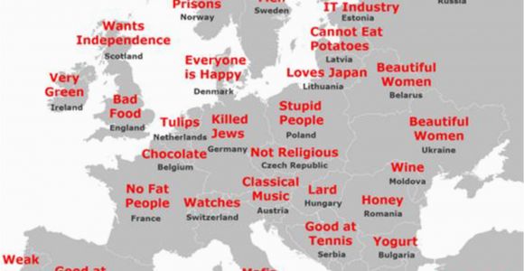 Map Of Europe Serbia the Japanese Stereotype Map Of Europe How It All Stacks Up