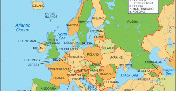 Map Of Europe Showing Malta Map Of Europe with Facts Statistics and History