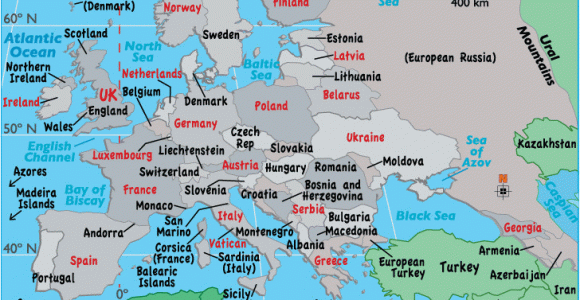 Map Of Europe with Longitude and Latitude Europe Latitude Longitude and Relative Location