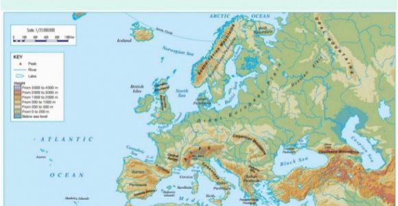 Map Of Europe with Physical Features Physical Europe Map Climatejourney org