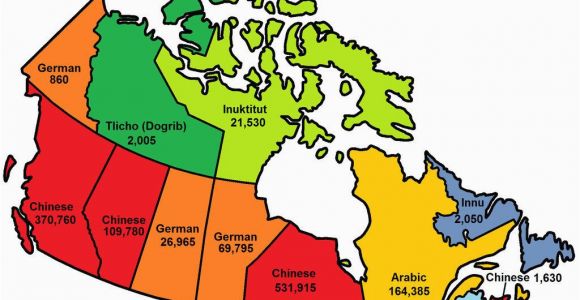 Map Of French Speaking Canada This Map Shows the Most Popular Language In Each Province