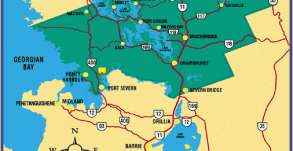 Map Of Georgian Bay Ontario Canada Map Of District Of Muskoka Ontario Canada Ontario Travel