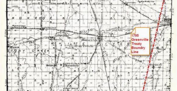 Map Of Greenville Ohio 1795 Greenville Treaty Line Map Randolph County Historical society