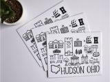 Map Of Hudson Ohio Hudson Ohio Map Print Fiber and Gloss