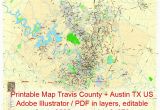 Map Of Lake Travis Texas Editable Printable Map Travis County Texas Illustrator Map Scale 1