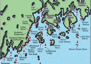 Map Of Lighthouses In Michigan Acadia and Penobscot Bay Maine Lighthouse Map the Lighthouse On
