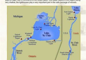 Map Of Lighthouses In Michigan St Clair Region Lighthouse Map Mi Lighthouses Pinterest