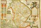 Map Of Lincolnshire England Map Of Lincolnshire Art Prints by John Speed Magnolia Box