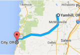 Map Of Mcminnville oregon From Yamhill or to Lincoln City or oregon Wine Country