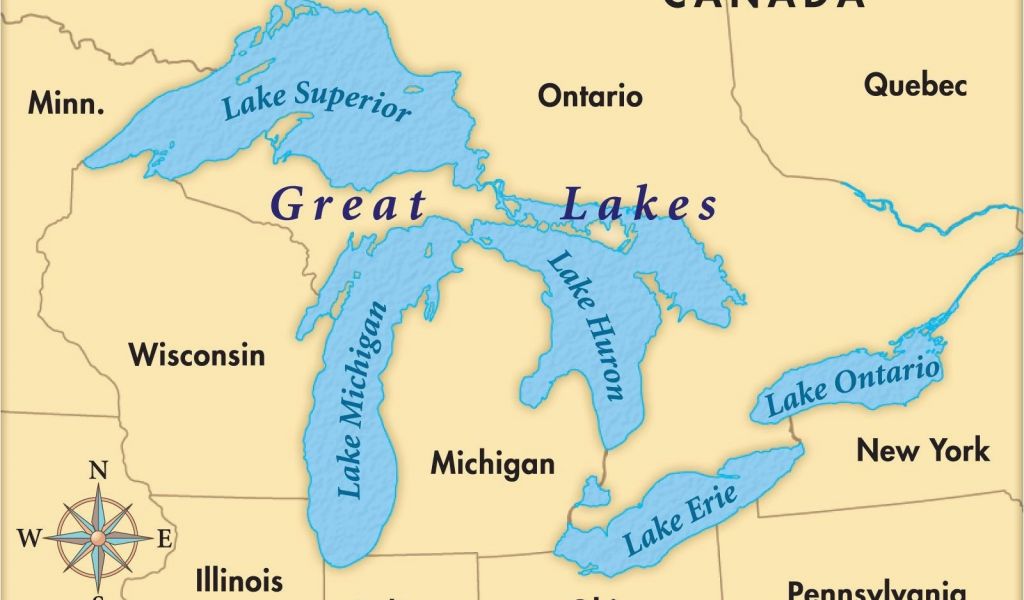 Map Of Michigan Great Lakes Us Map Great Lakes Region New United States ...