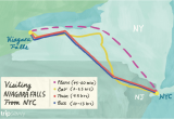 Map Of Niagara Falls Canada and Surrounding area Visiting Niagara Falls From New York City