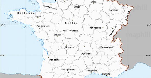 Map Of north East France Gray Simple Map Of France Single Color Outside