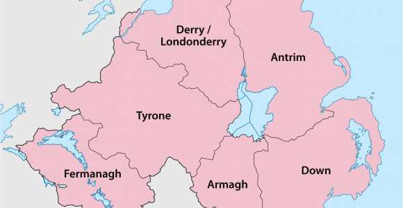 Map Of northern Ireland Counties and towns Counties Of northern Ireland Wikipedia