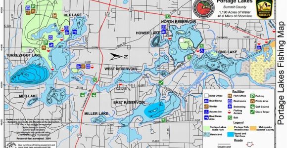 Map Of Ohio Lakes Portage Lakes