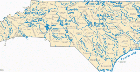 Map Of Rivers In north Carolina Map Of north Carolina