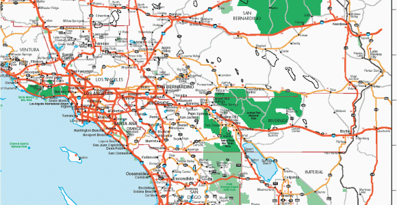 Map Of southern California Colleges Road Map Of southern California Including Santa Barbara Los