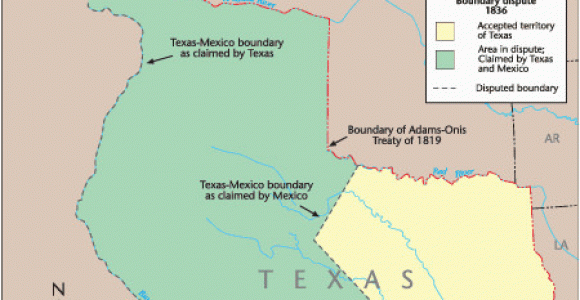 Map Of Terrell Texas Texas Historical Map Republic Of Texas Boundary Dispute with Mexico