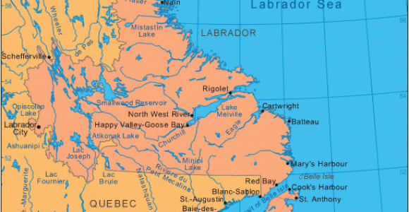 Map Of the Maritimes Canada Newfoundland and Labrador East Coast Of Canada In the Chilly north