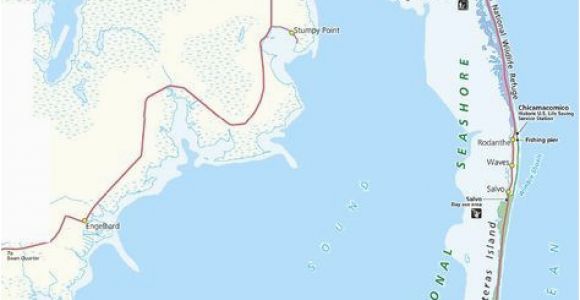 Map Of the Outer Banks Of north Carolina Map Of the Outer Banks Including Hatteras and Ocracoke islands