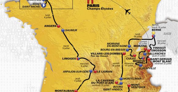 Map Of tour De France tour De France 2016 Die Strecke