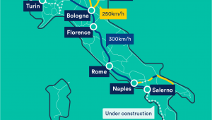 Map Of Trains In Italy Trenitalia Map with Train Descriptions and Links to Purchasing