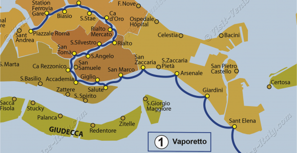 Map Of Venice Italy Cruise Port Transport Vaporetto Waterbus Bus Lines Maps Venice Italy