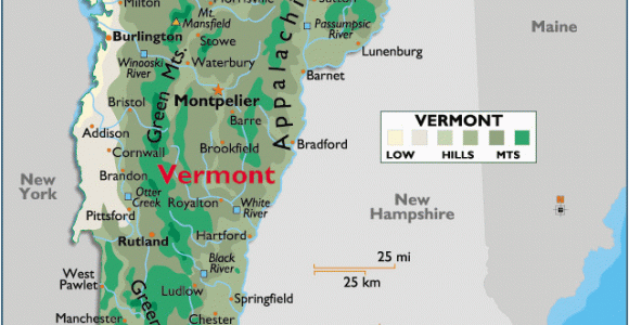 Map Of Vermont and Canada Vermont Large Color Map Maps Vermont Arizona State