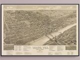 Map Of Waco Texas area Bird S Eye View Map Of Waco Texas In 1886 Historic Art Etsy